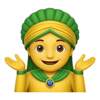 Emoji with Brazil Costume on sticker