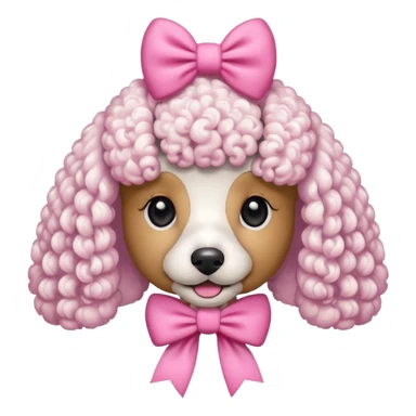 Poodle de laço Rosa sticker