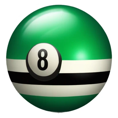 Green striped black 8ball sticker