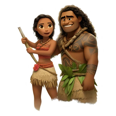 Moana with Maui sticker