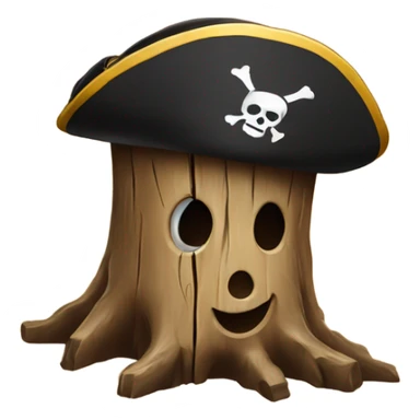 tree stump with a pirate hat sticker