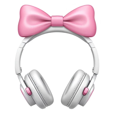 White headphones with pink bows sticker