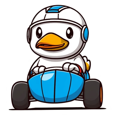 cartoon duck for a duck race sticker