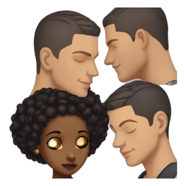 wentworth miller kisses a black girl brown eyes and short black hair in a bun sticker