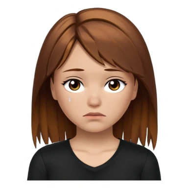 Roblox darians46 AVATARgirl whit brown hair and black shirt sad sticker