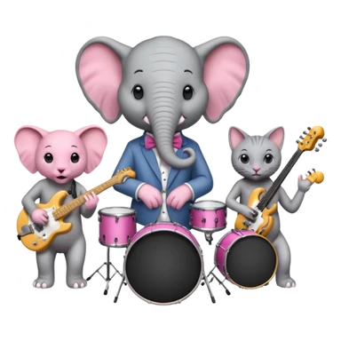 Horton Elephant and 2 Hairless cats trio music band sticker