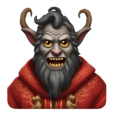 Krampus wearing a red robe sticker
