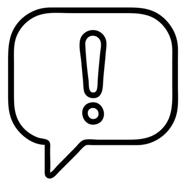 outlined exclamation mark in a speech bubble icon sticker