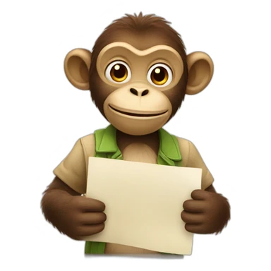 Monkey with report card  sticker