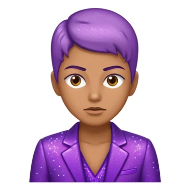 supervisor wearing glitter purple glittery clothes sticker