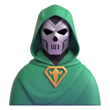 Doctor Doom with metal mask and green hood sticker