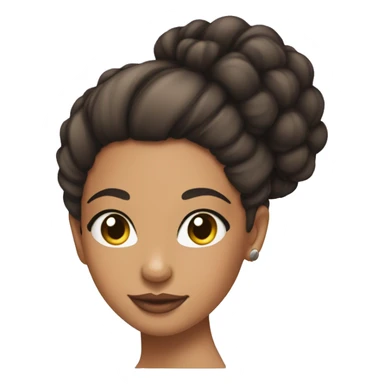 a lightskin girl with a slick back curly bun and lashed sticker