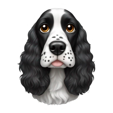 black and white english cocker spaniel eith nose spots sticker