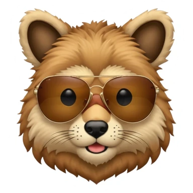 animal head and body wtih sunglasses  sticker