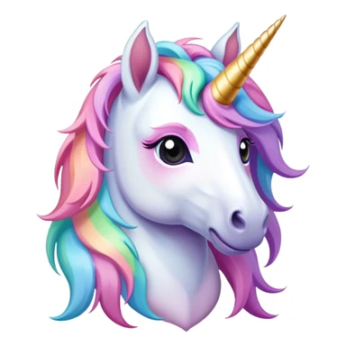 Unicorn with pastel rainbow hair sticker