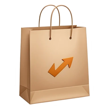 A shopping bag with a return arrow symbol, representing a return policy sticker