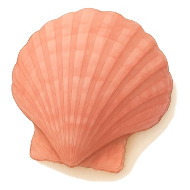 Remove all shadows, keep the realistic pink seashell in Ghibli style with no background. sticker