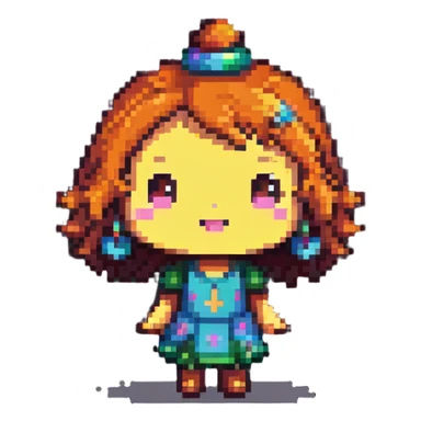 playful cartoon character, chibi proportions, cheerful pose sticker