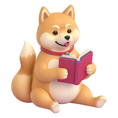shiba inu reading sticker