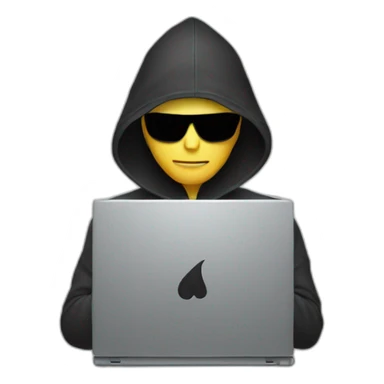 Hacker with laptop sticker