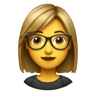 Chica con gafas flequillo morena sticker