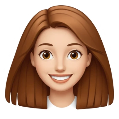 30 yr light brown hair long straight hair, brown eyes, big smile sticker