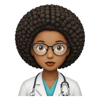 back female doctor with afro hairstypel sticker