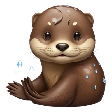 swimming otter sticker