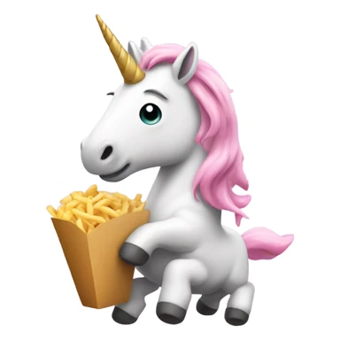 Unicorn eating take out sticker