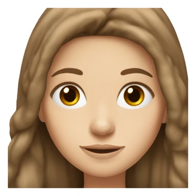 White girl with long brown hair sticker