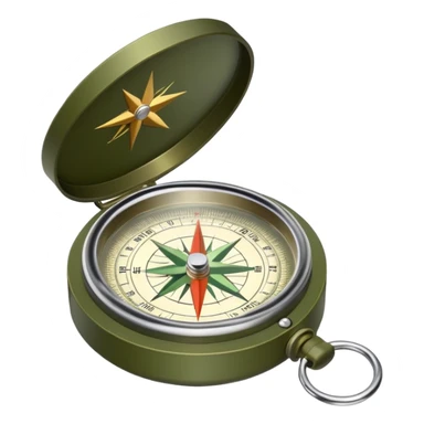 Military compass with olive green case sticker