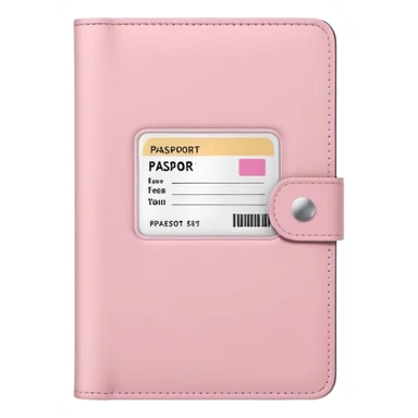 White passport cover with pastel pink boarding pass peeking out, clean composition sticker