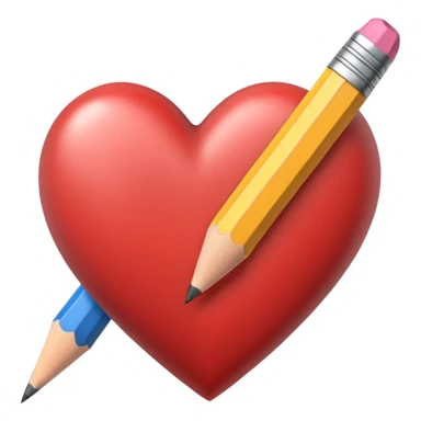 pencil heart sticker
