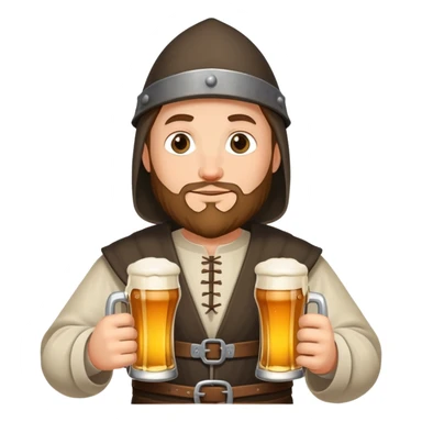medieval pilgrim with bottle of beer sticker