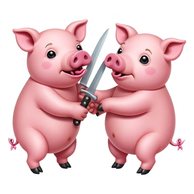 Pig stabbing pig sticker