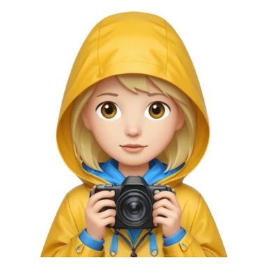fotographer with rain coat sticker