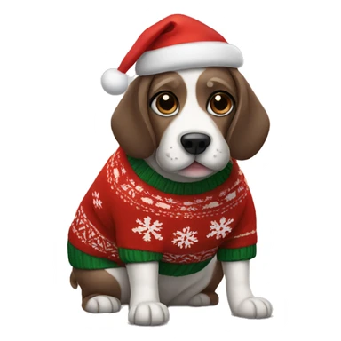 dog in christmas sweater sticker