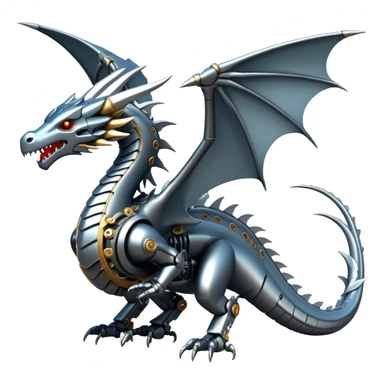 Draconic War Machine – A biomechanical dragon with steel-plated wings, a chest that opens into a missile bay, and a laser cannon for a tail sticker