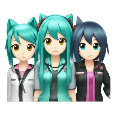hatsune miku and kasane teto and akita neru, the triple baka squad sticker