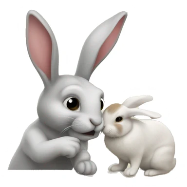 Hand hold rabbit by ears put it on a table sticker