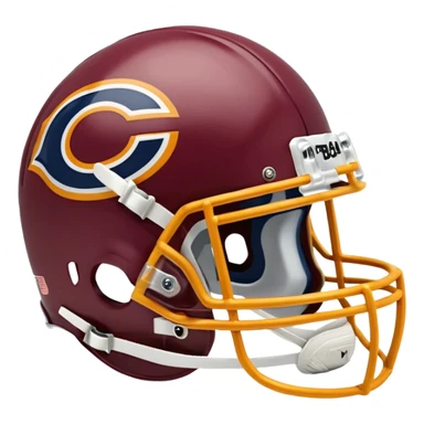 Washington commanders, football helmet facing Chicago Bears football helmet sticker