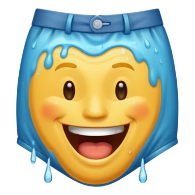 Man with wet spot on pants laughing sticker