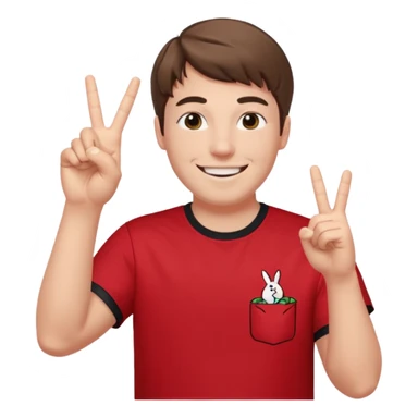Mr Beast doing this sign "✌️". MR BEAST (the youtuber) sticker