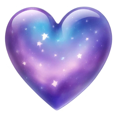 Pastel glass purple blue galaxy heart  sticker