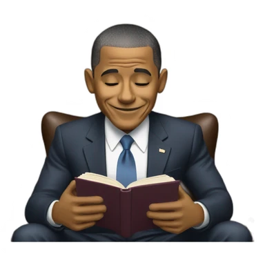 barack obama reading a book sticker