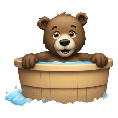 Bear in jacuzzi  sticker