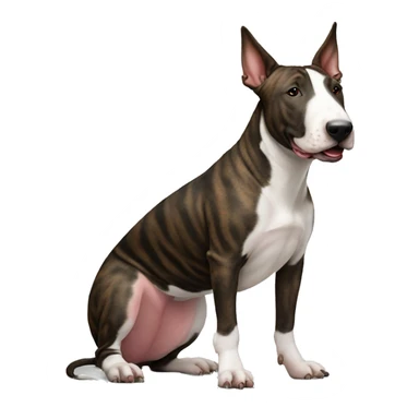 brindle english bull terrier sitting down sticker