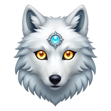 Mystical wolf with three eyes sticker