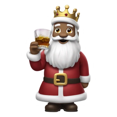 Santa Claus drinking crown royal sticker