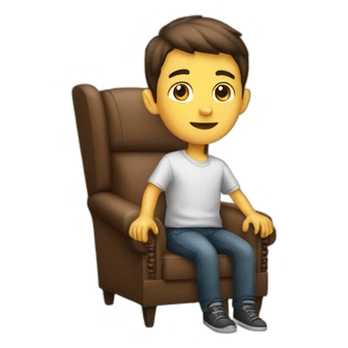 A boy with chair back wing sticker